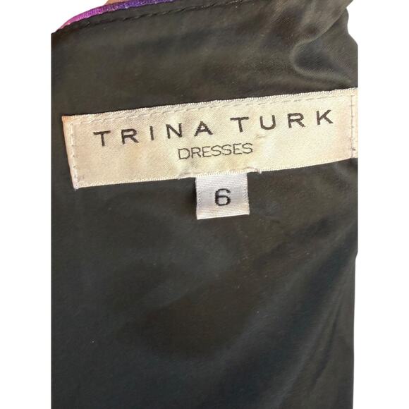 Trina Turk Women’s Abstract Floral Tunic Shift Dress 3/4 Sleeve A-Line Size 6 - Picture 6 of 13